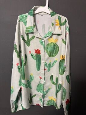 🌵PLAYFUL ✨ Cactus Print Button-Up Shirt